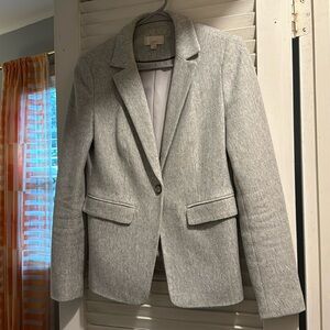 Ann Taylor Loft Grey Herringbone Blazer
